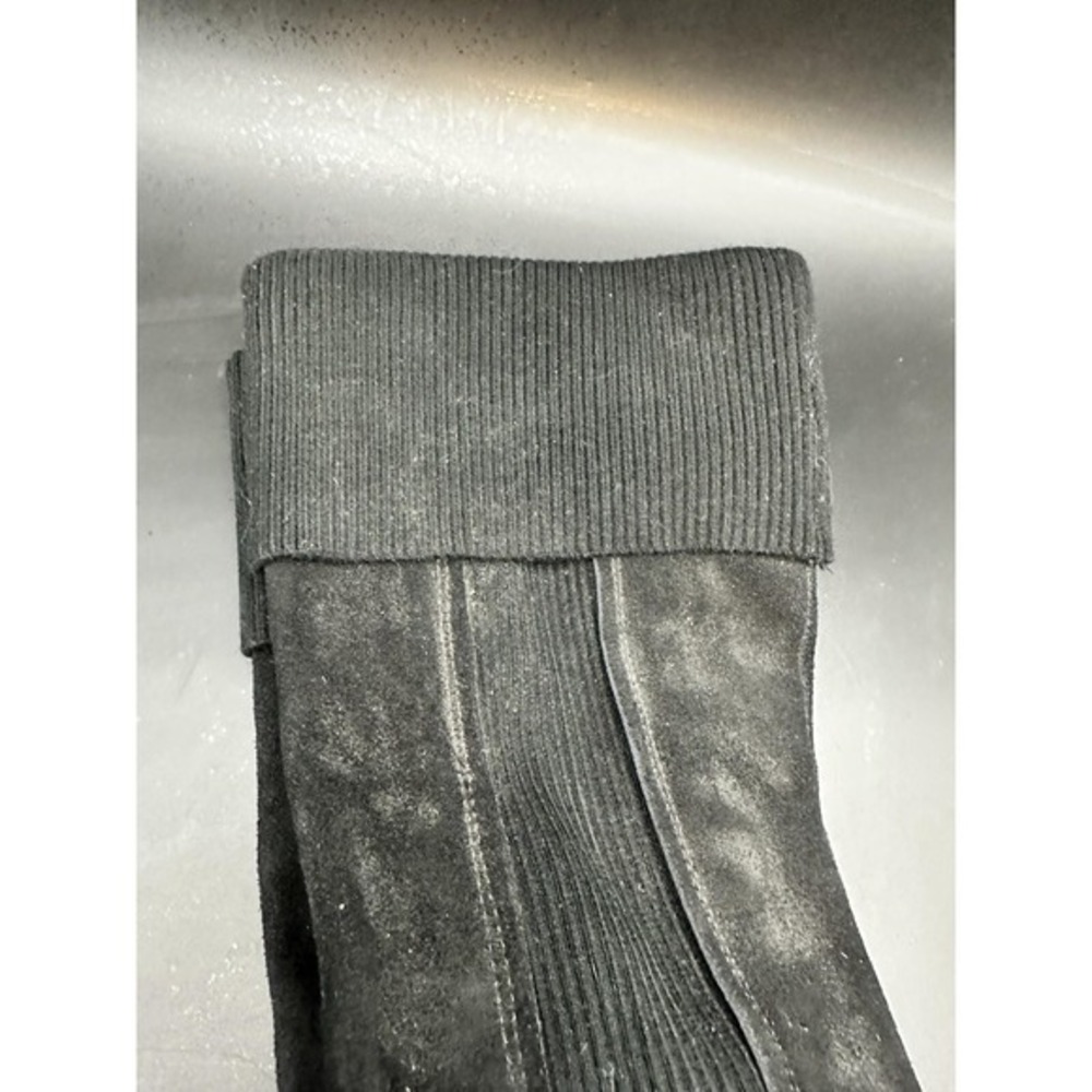 Y2K Voodoo Suede Leather Sweater Knit Black Knee High Boots Sz 8.5 - Picture 3 of 7